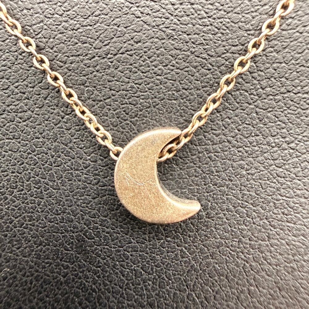 925 Sterling Silver Crescent Moon Pendant Necklace 15" + 2" Extender Dainty Boho